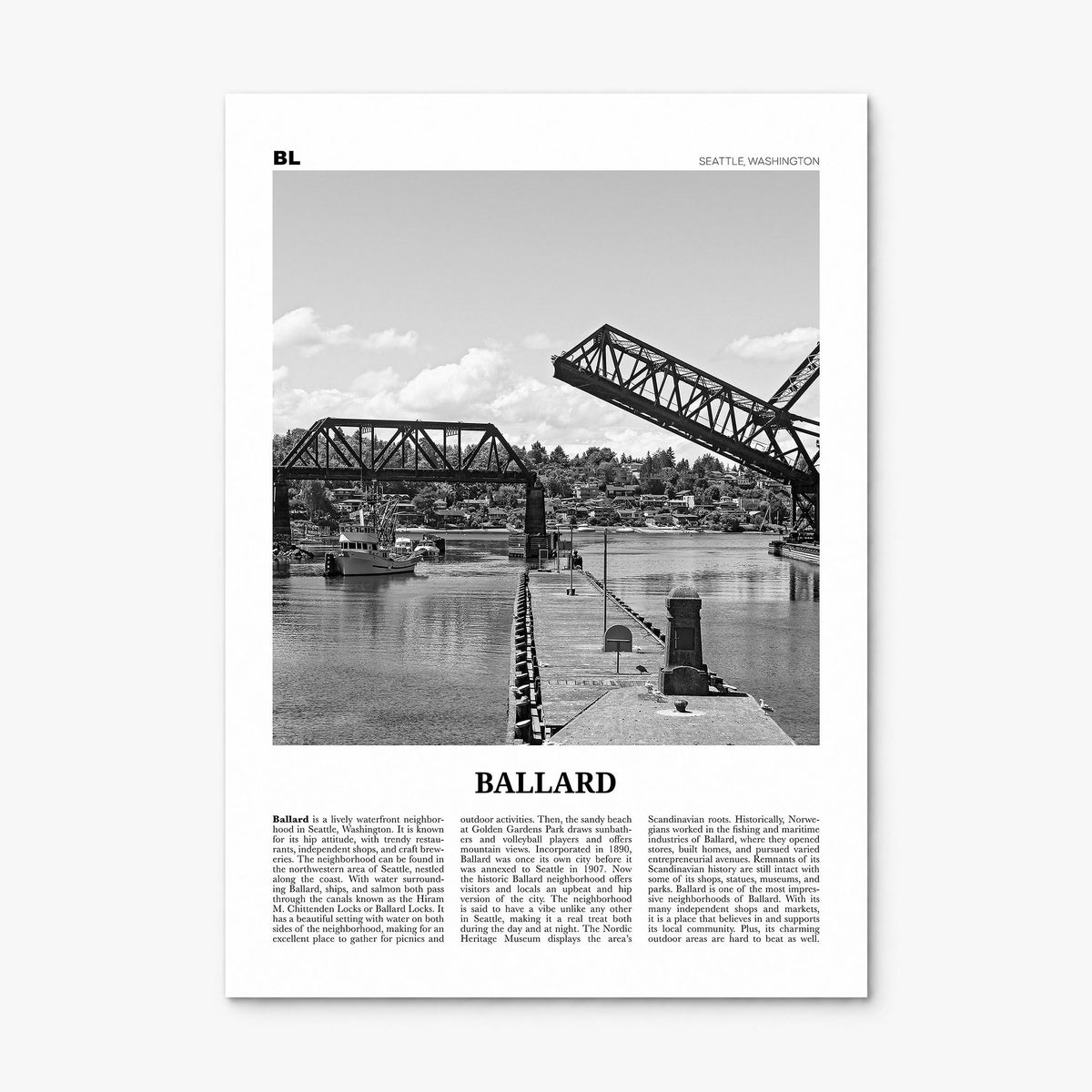 Ballard Newspaper Poster, print only (unframed)