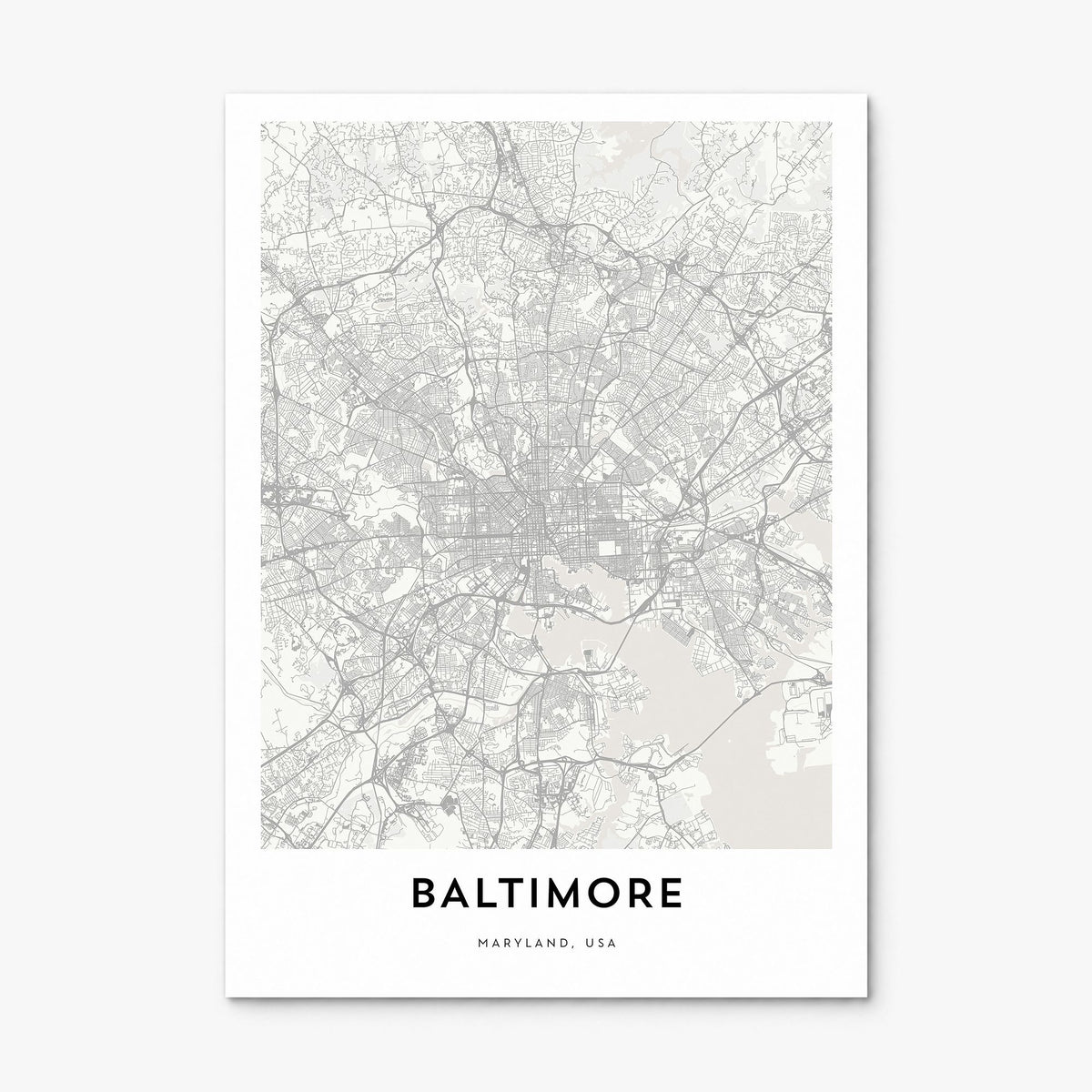 Baltimore Map Poster, print only (unframed)