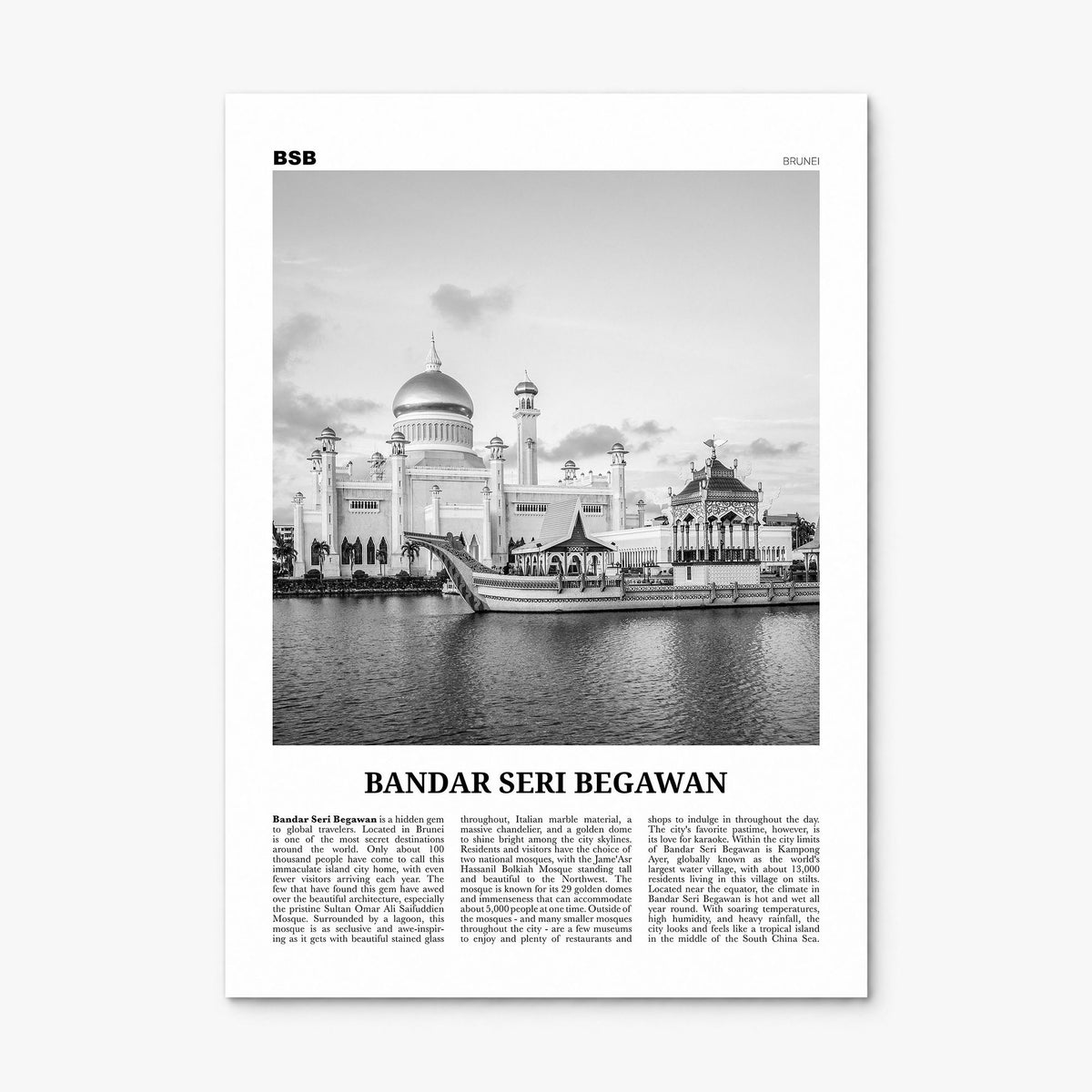 Bandar Seri Begawan Newspaper Poster, print only (unframed)