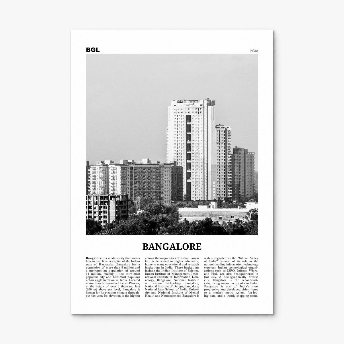 Bangalore Newspaper Poster, print only (unframed)