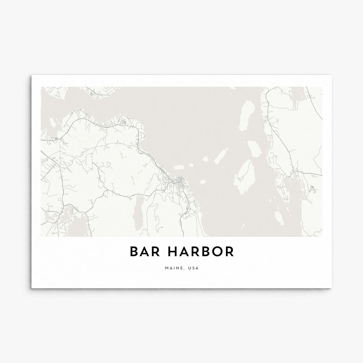 Bar Harbor Map Poster, print only (unframed)