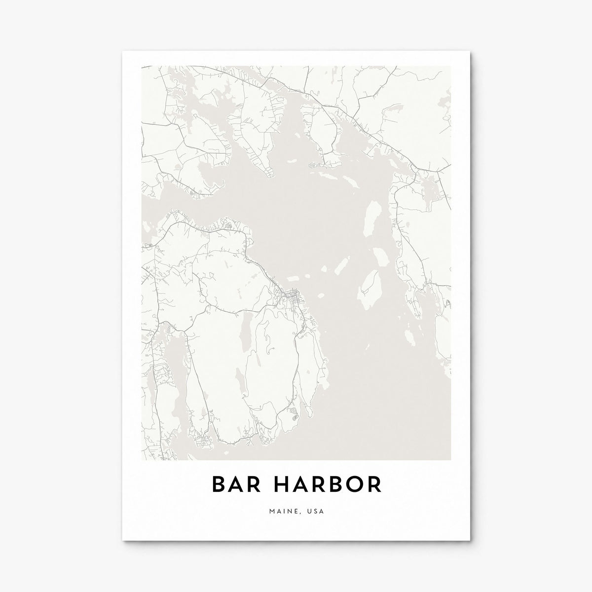 Bar Harbor Map Poster, print only (unframed)
