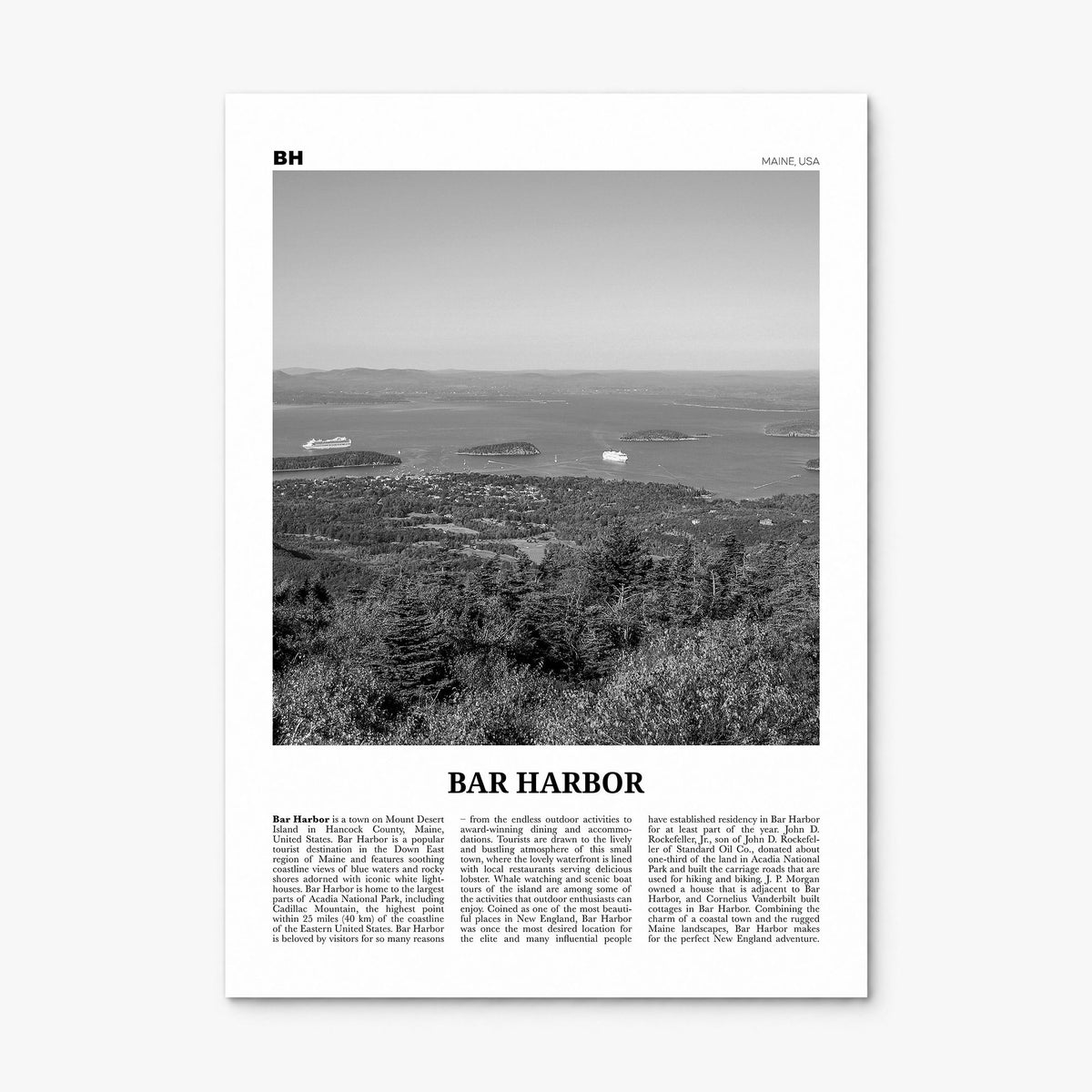 Bar Harbor Newspaper Poster, print only (unframed)