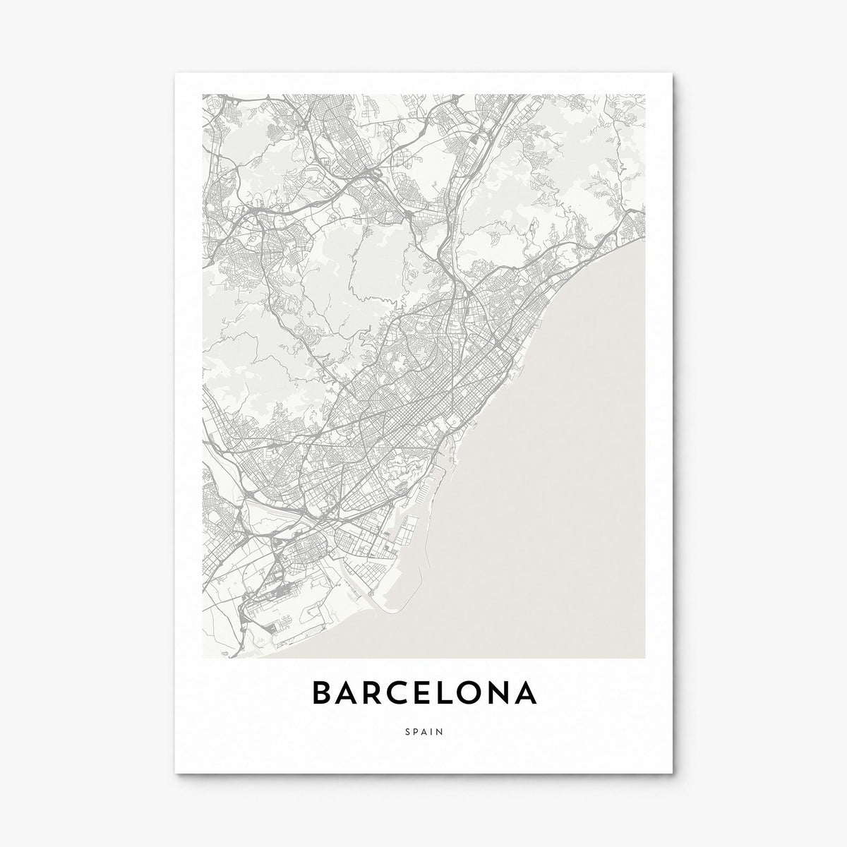 Barcelona Map Poster, print only (unframed)