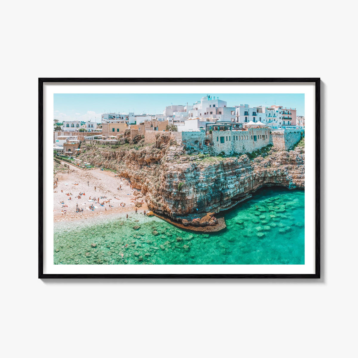 Bari colorful photo poster of Italy – horizontal wall art, unframed print shown in interior mockup
