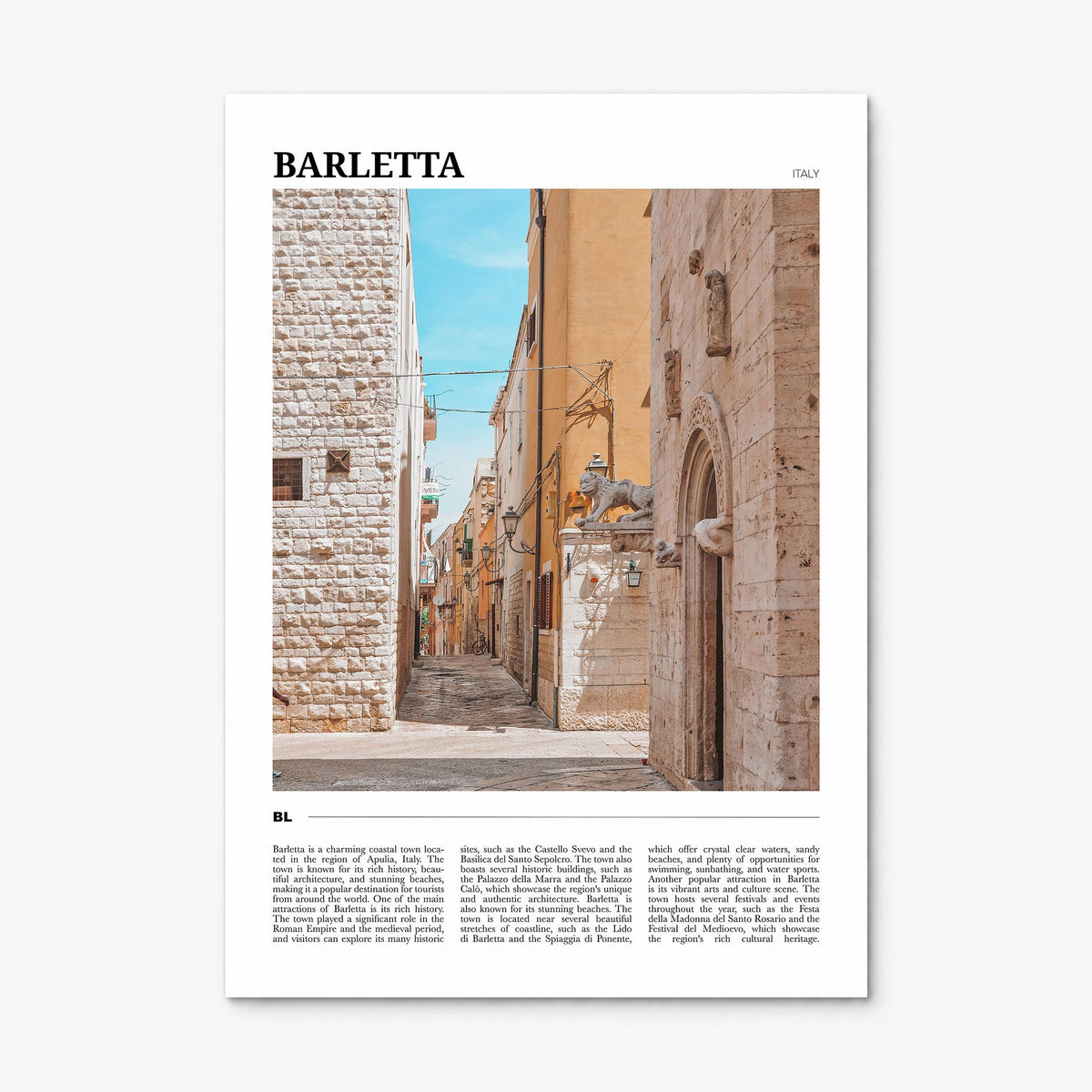 Barletta Travel Poster, print only (unframed)
