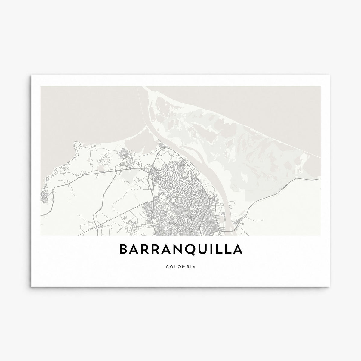 Barranquilla Map Poster, print only (unframed)