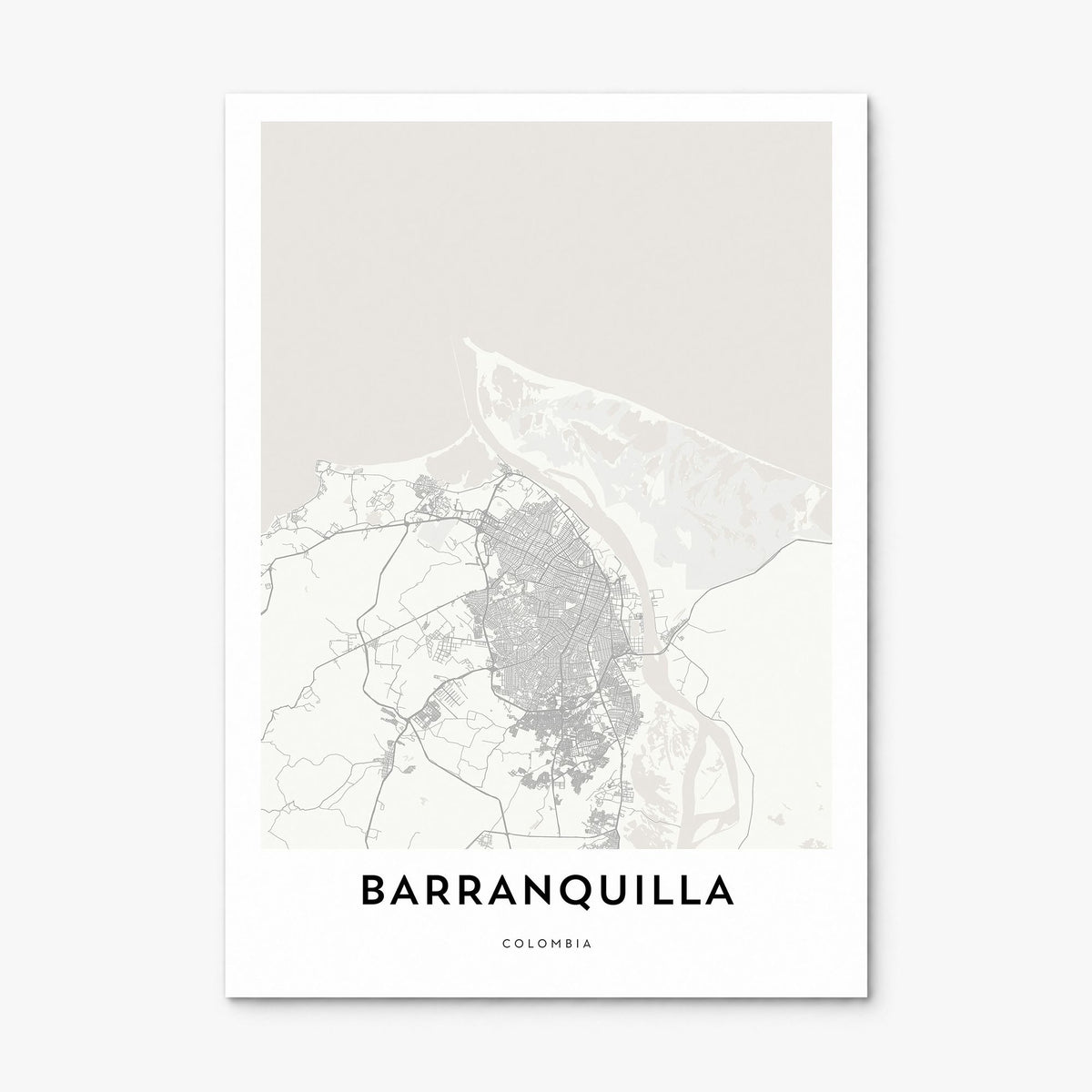 Barranquilla Map Poster, print only (unframed)