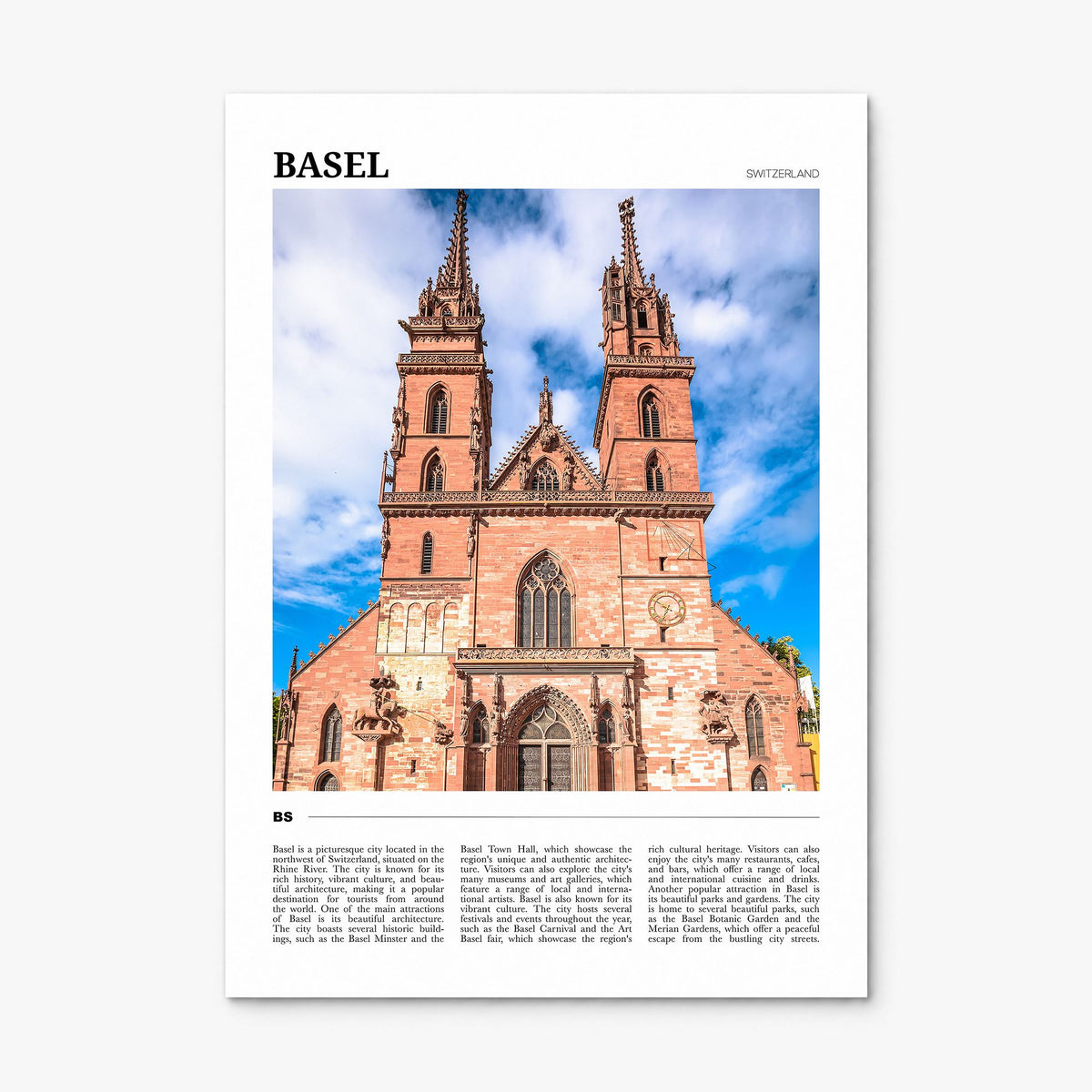 Basel Travel Poster, print only (unframed)