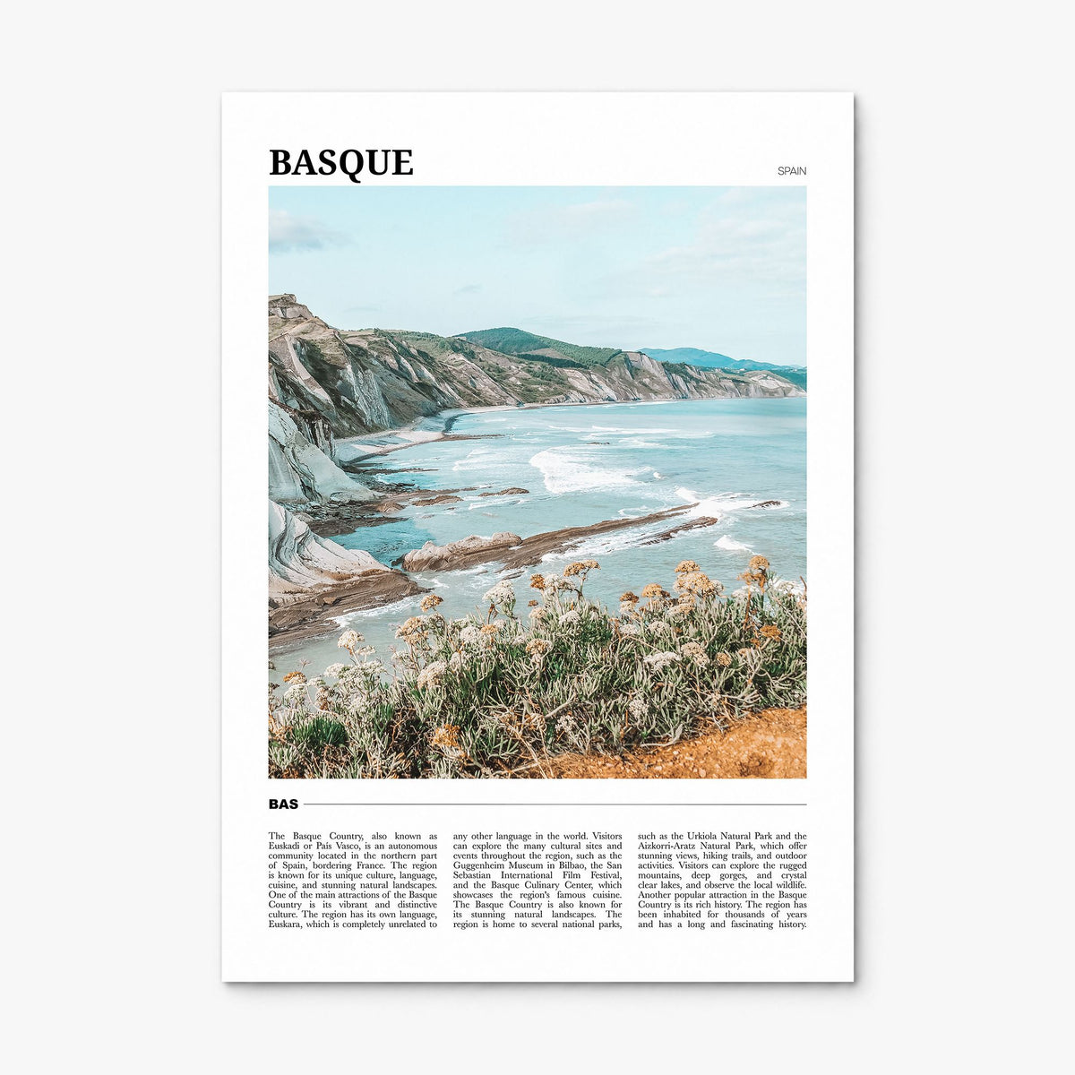 Basque Country Travel No 1 Poster, print only (unframed)