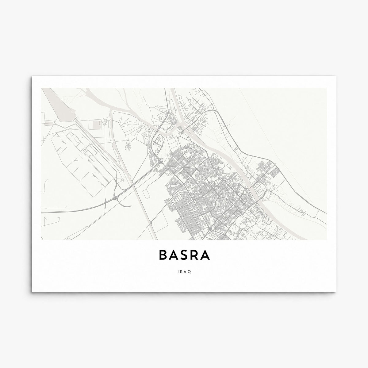 Basra Map Poster, print only (unframed)