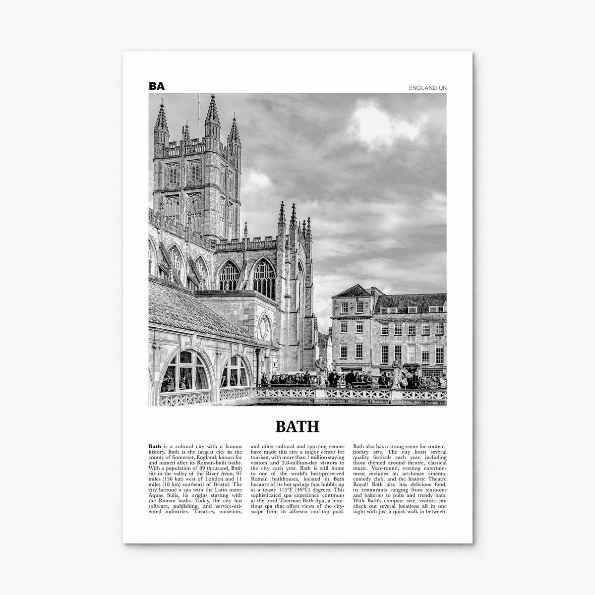 Bath Newspaper Poster, print only (unframed)
