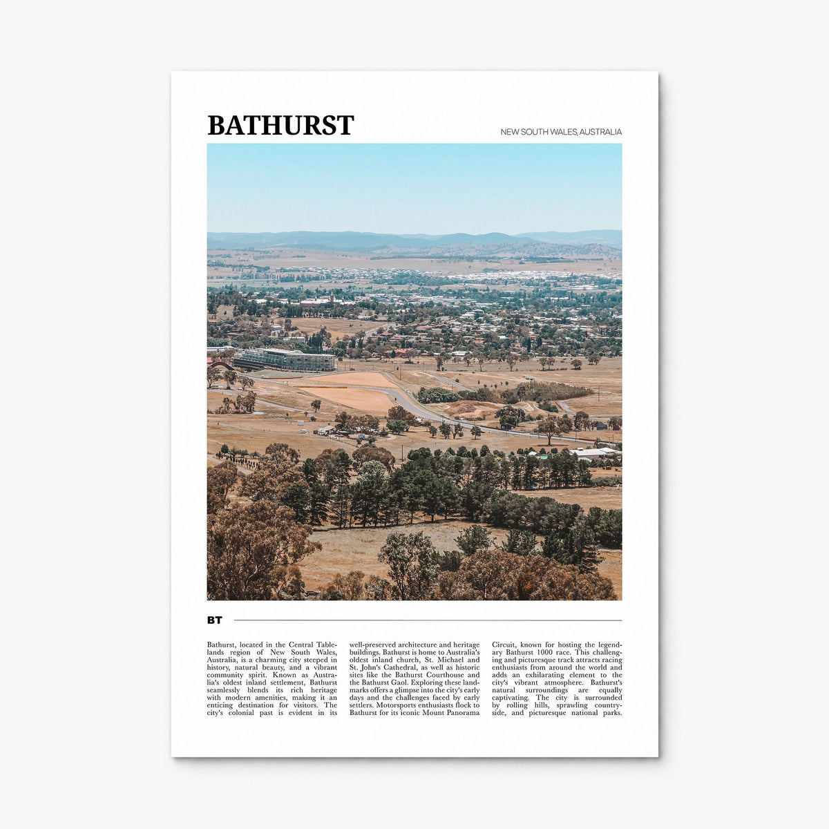 Bathurst Travel Poster, print only (unframed)