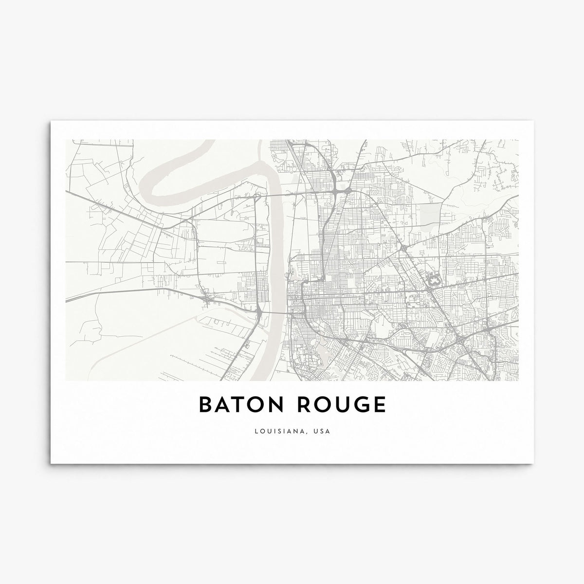 Baton Rouge Map Poster, print only (unframed)