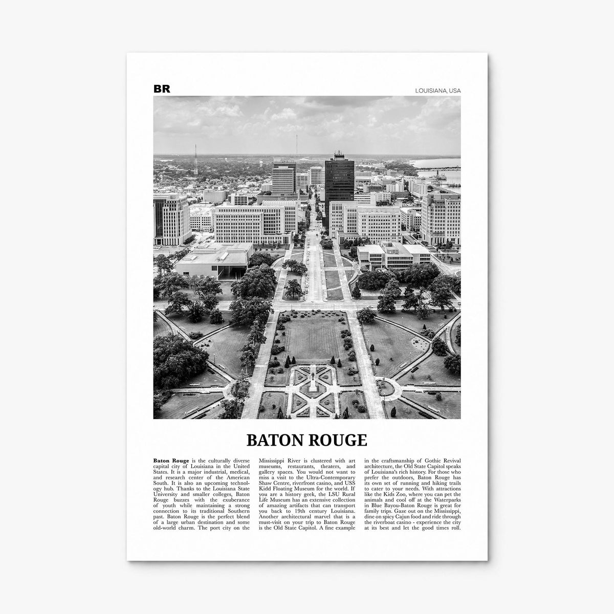 Baton Rouge Newspaper Poster, print only (unframed)