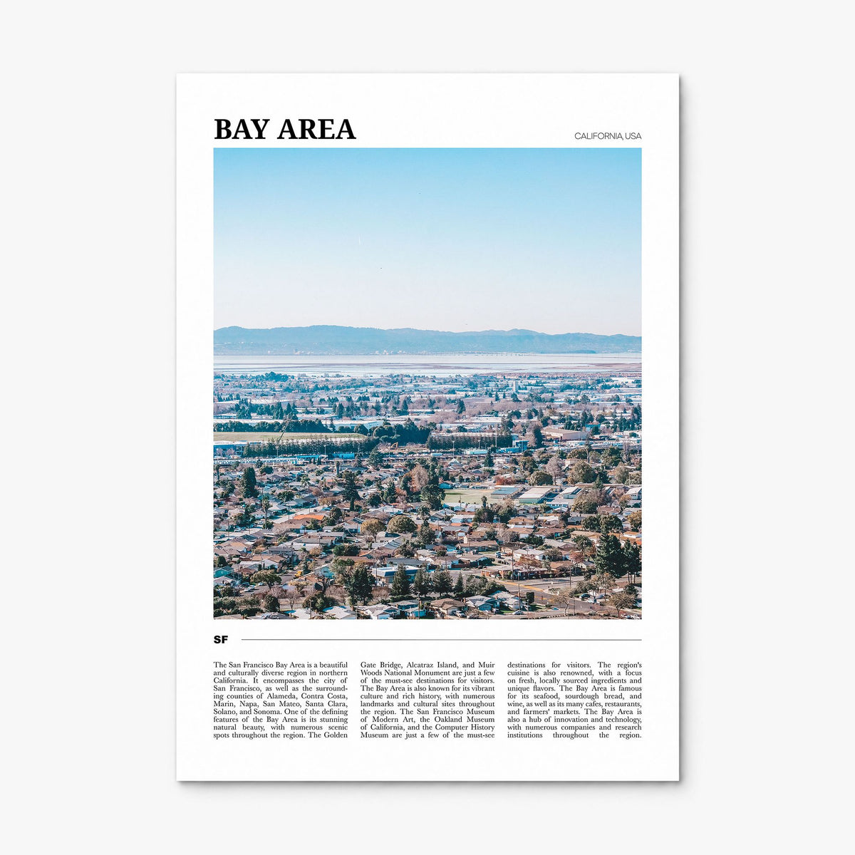 Bay Area Travel No 1 Poster, print only (unframed)