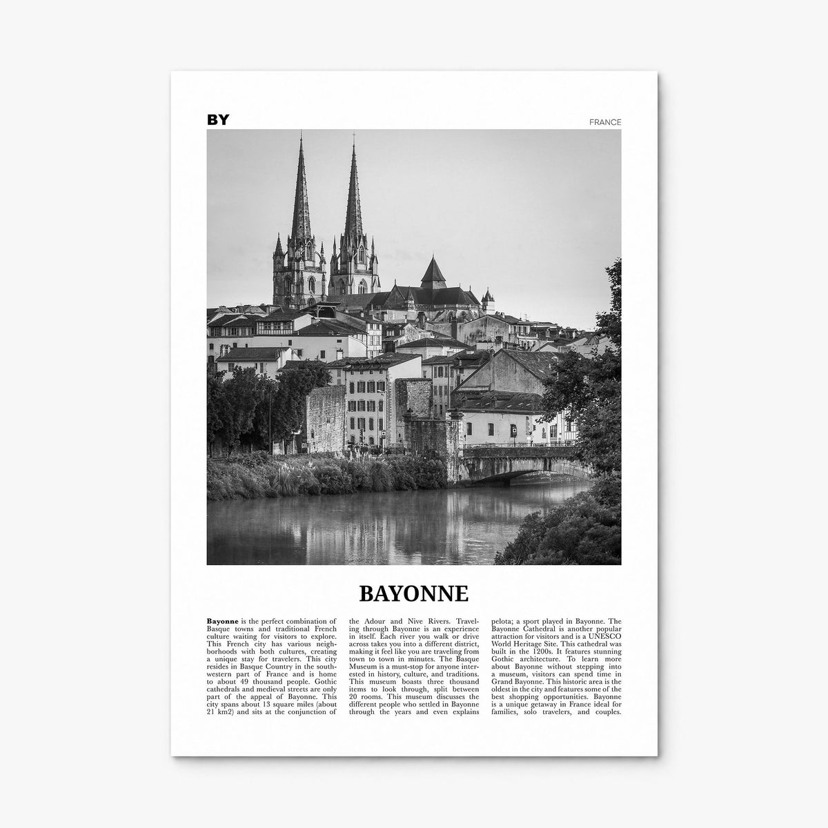 Bayonne, France Newspaper Poster, print only (unframed)