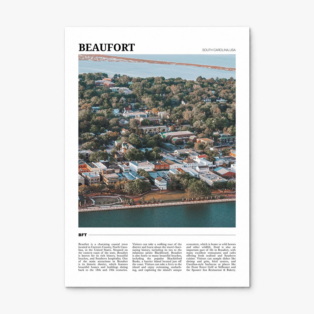Beaufort, South Carolina Travel Poster, print only (unframed)