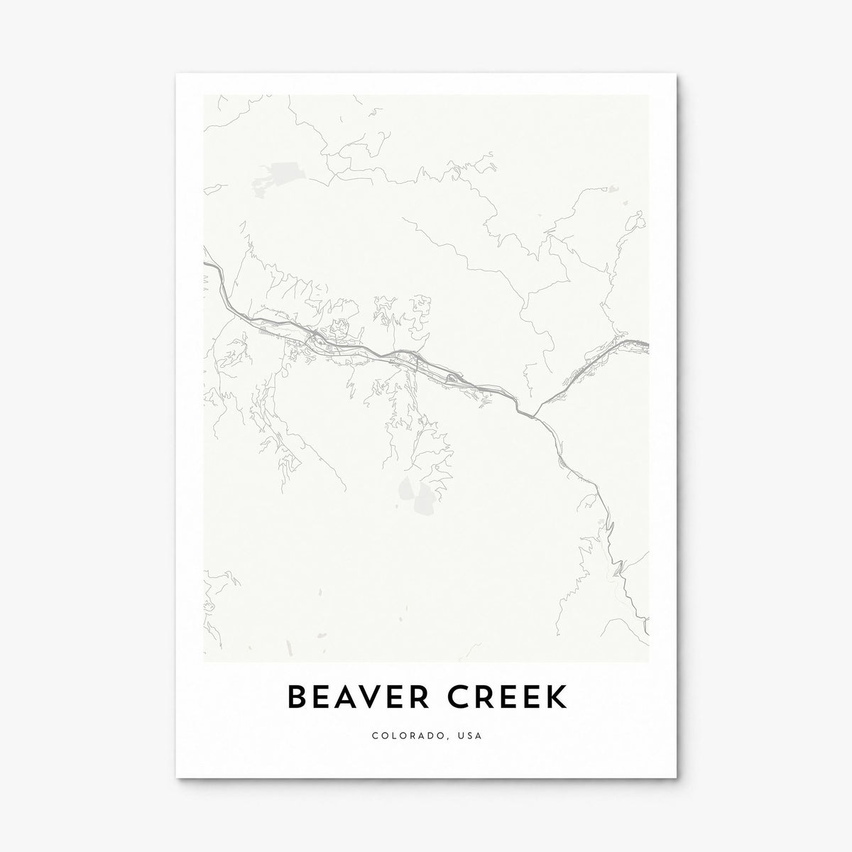 Beaver Creek Map Poster, print only (unframed)