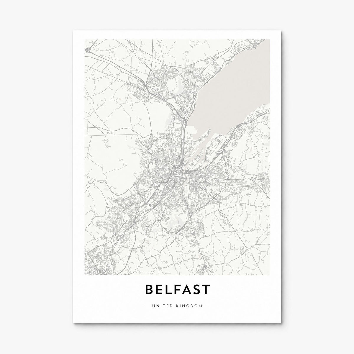Belfast Map Poster, print only (unframed)