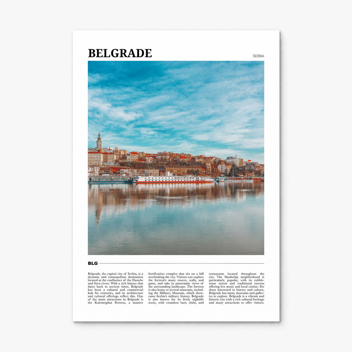 Belgrade Travel Poster, print only (unframed)