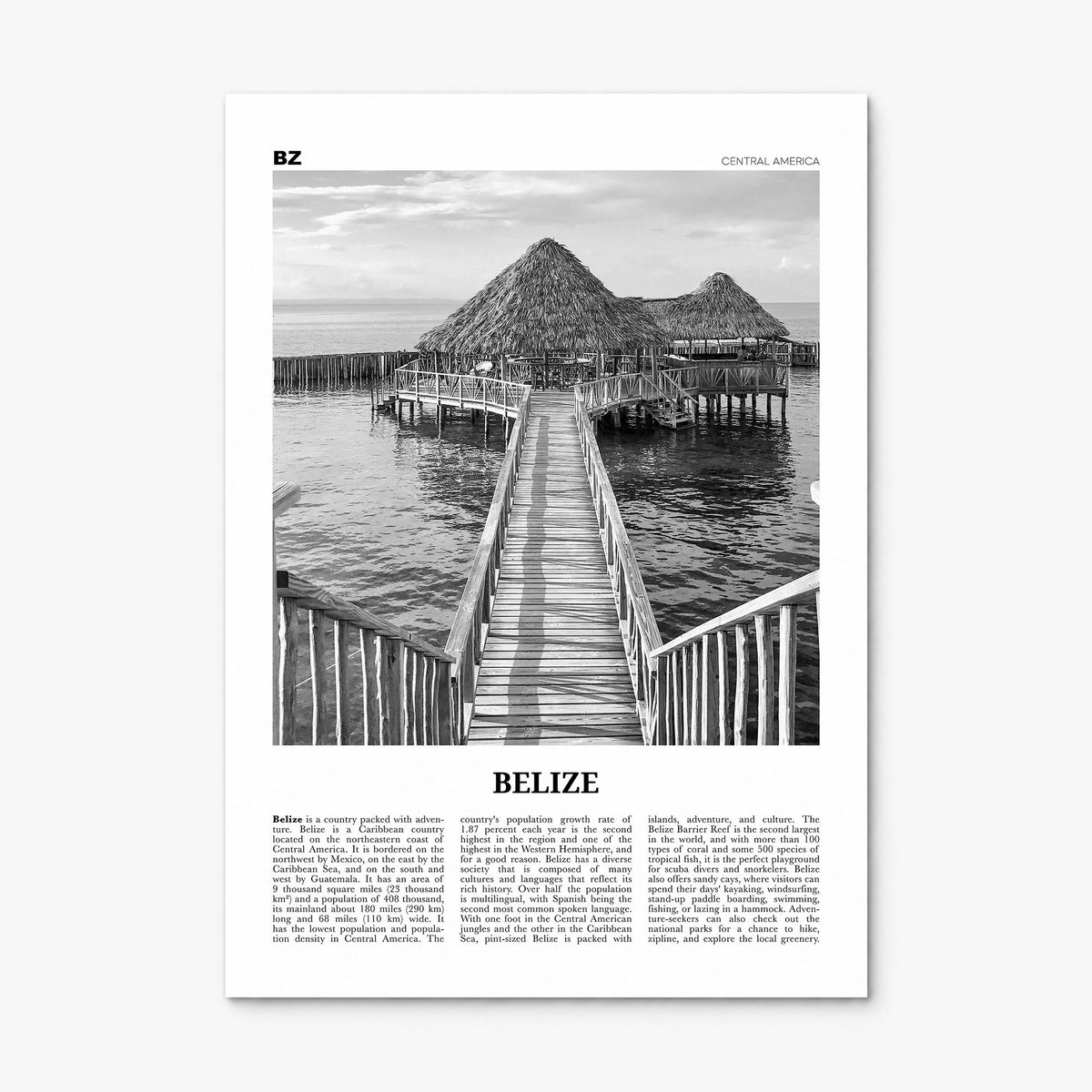 Belize Newspaper Poster, print only (unframed)