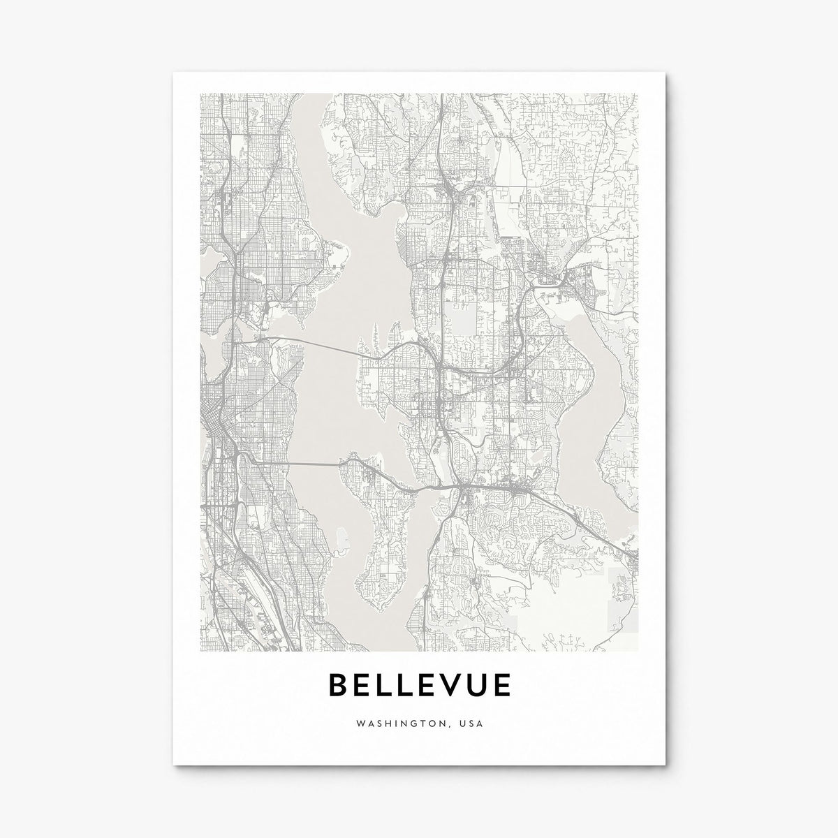 Bellevue Map Poster, print only (unframed)