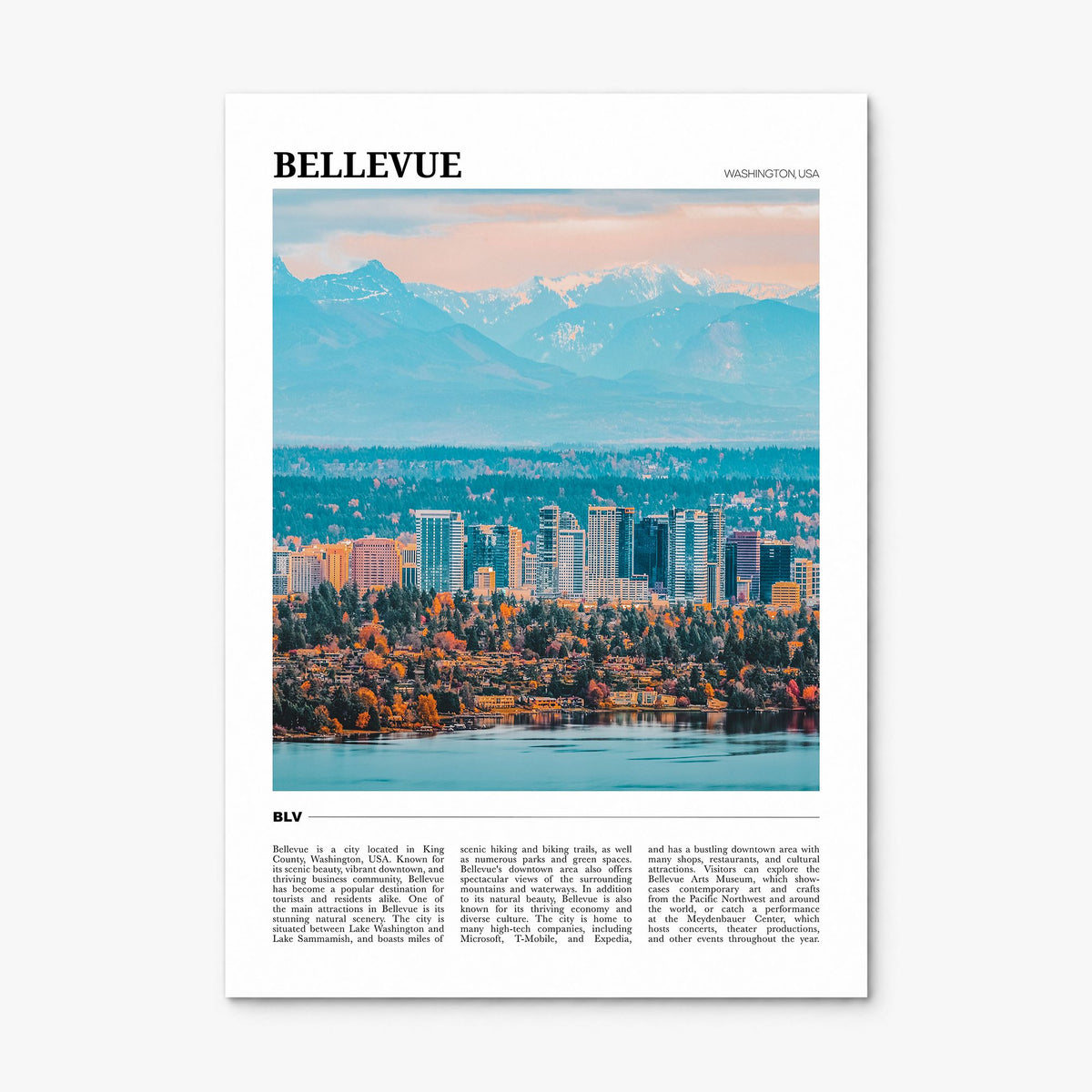 Bellevue Travel Poster, print only (unframed)