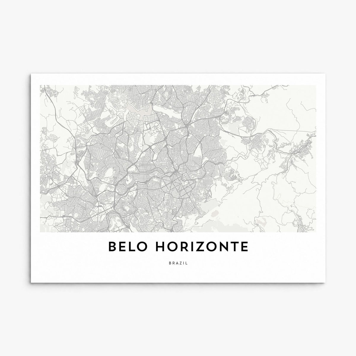 Belo Horizonte Map Poster, print only (unframed)