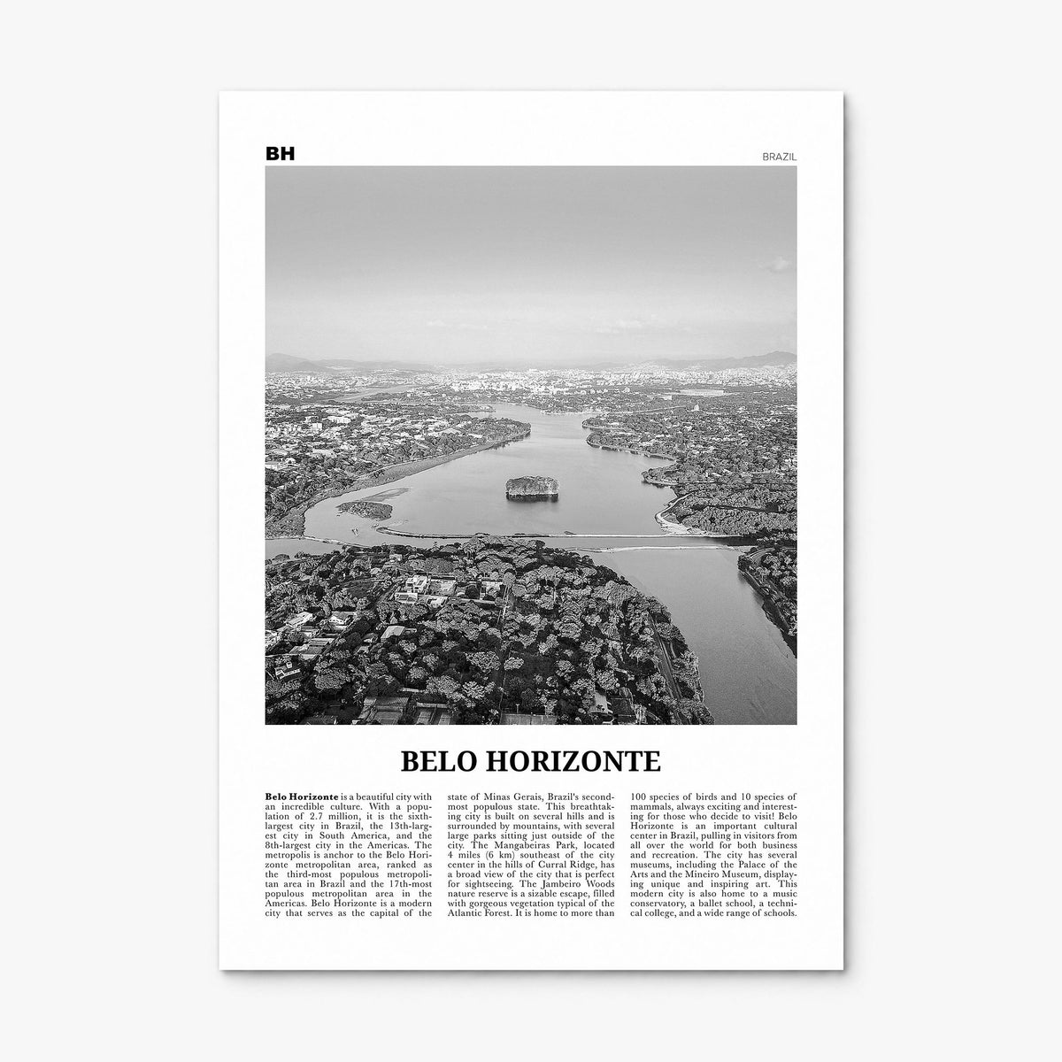 Belo Horizonte Newspaper Poster, print only (unframed)