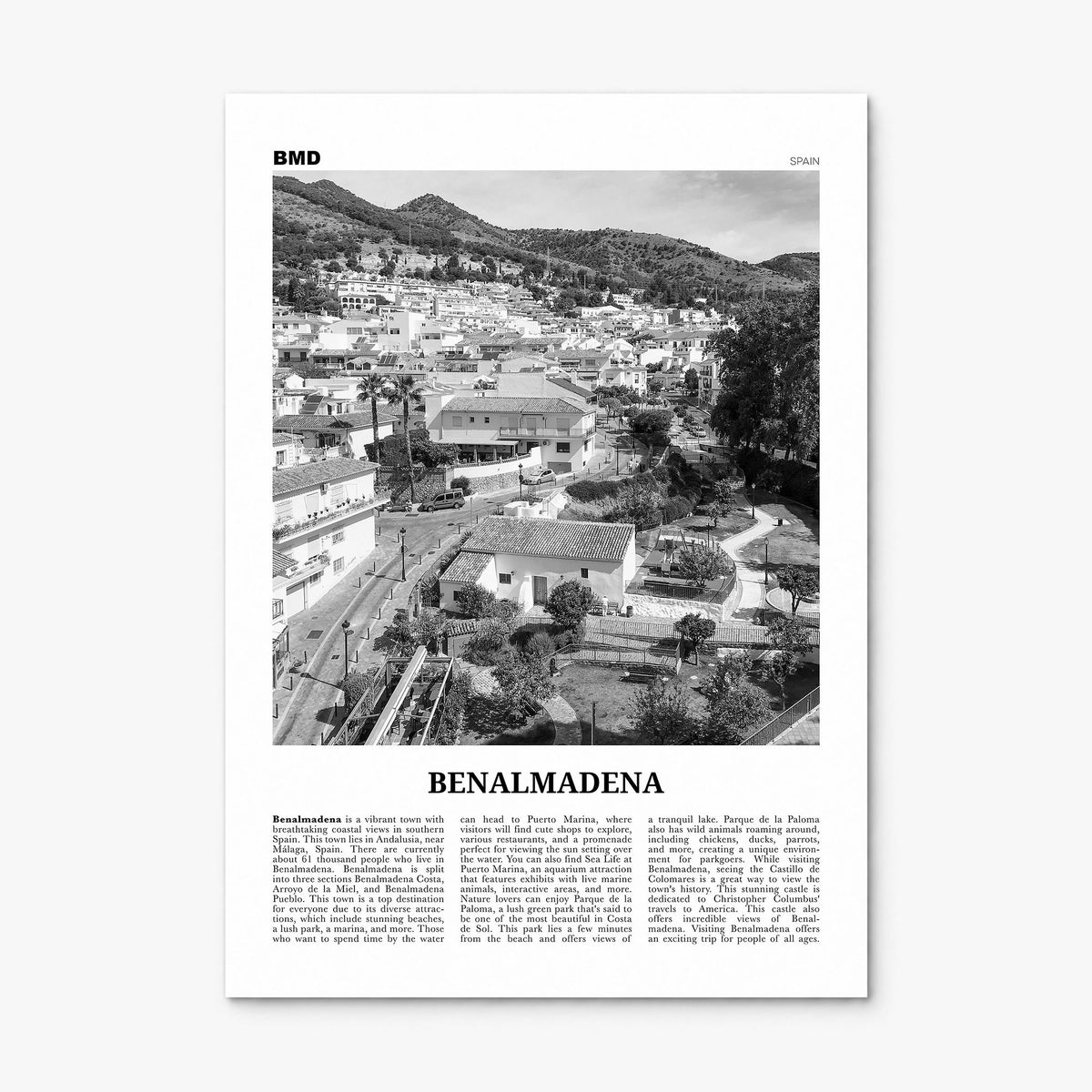 Benalmádena Newspaper Poster, print only (unframed)