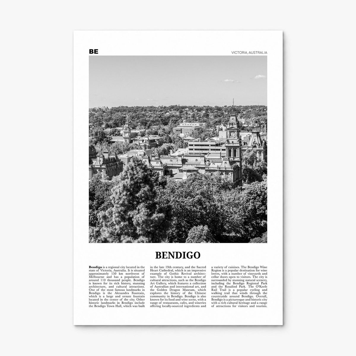Bendigo Newspaper Poster, print only (unframed)