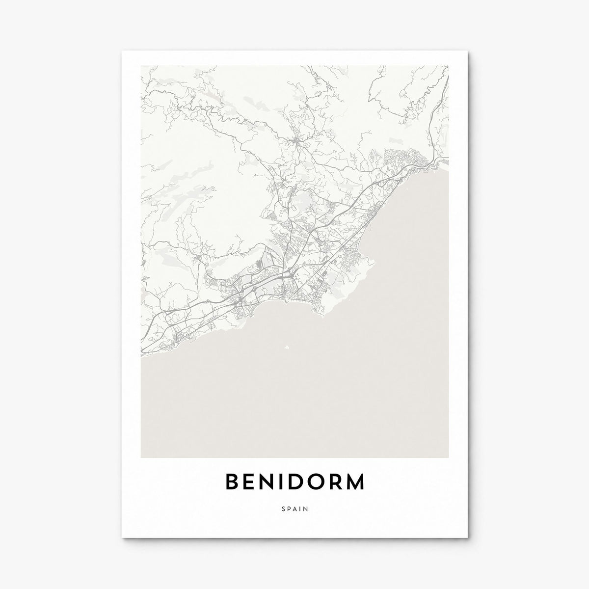 Benidorm Map Poster, print only (unframed)