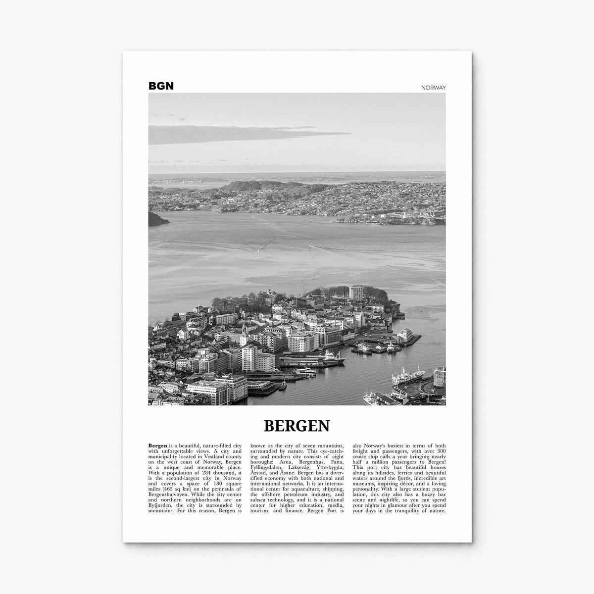 Bergen Newspaper Poster, print only (unframed)