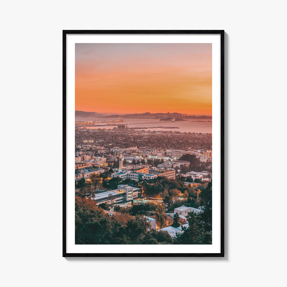 Berkeley no. 2 colorful photo poster of California, USA – vertical wall art, unframed print shown in interior mockup