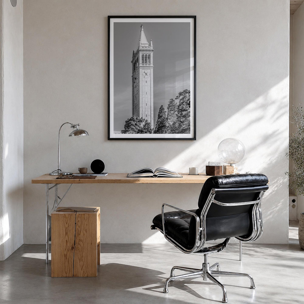 Berkeley no. 3 black & white photo poster of California, USA – vertical wall art in black wood frame with white border, hangi