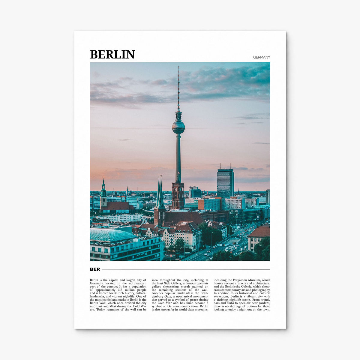 Berlin Travel Poster, print only (unframed)