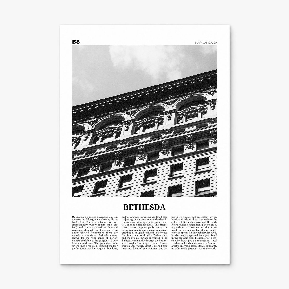 Bethesda Newspaper Poster, print only (unframed)