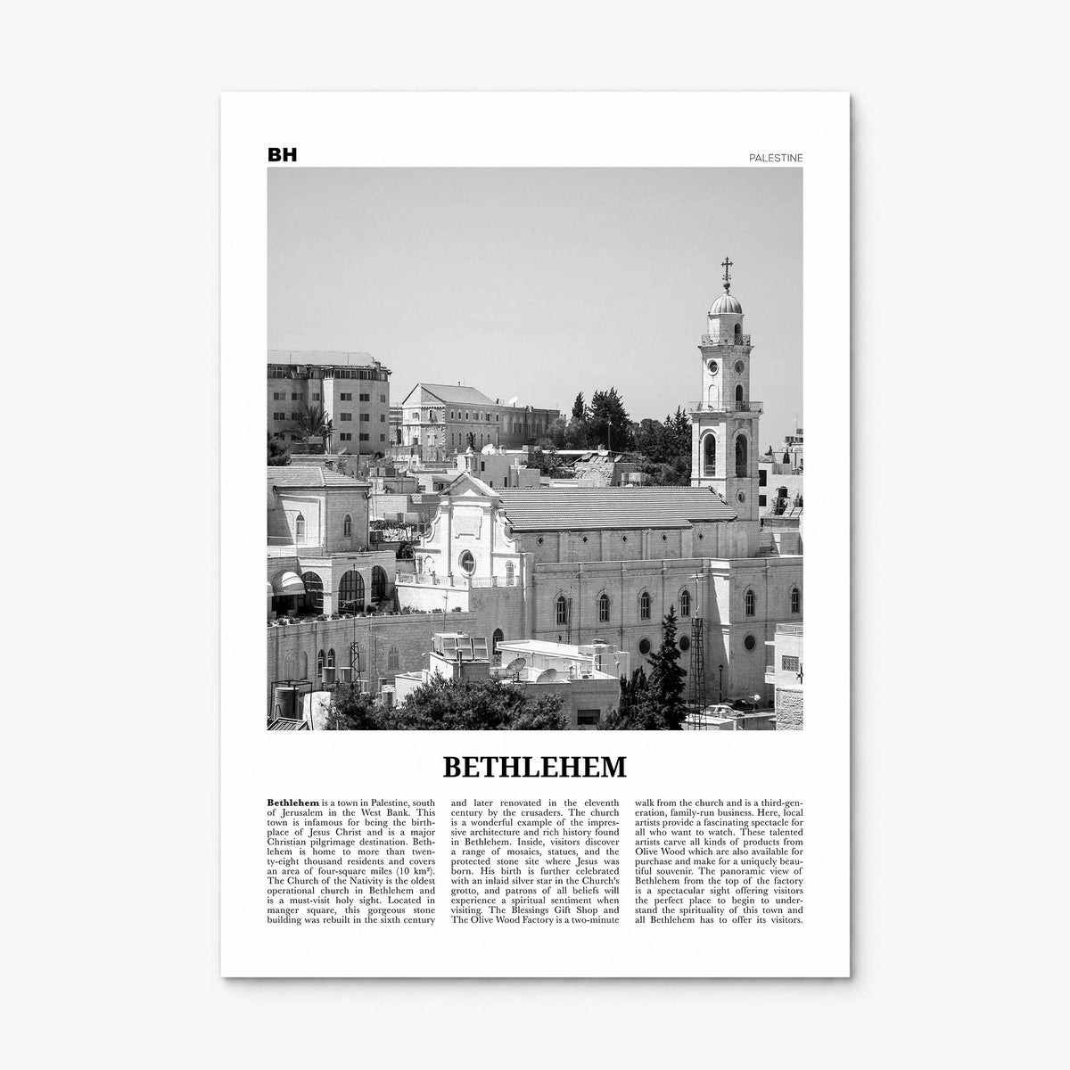 Bethlehem, Palestine Newspaper Poster, print only (unframed)