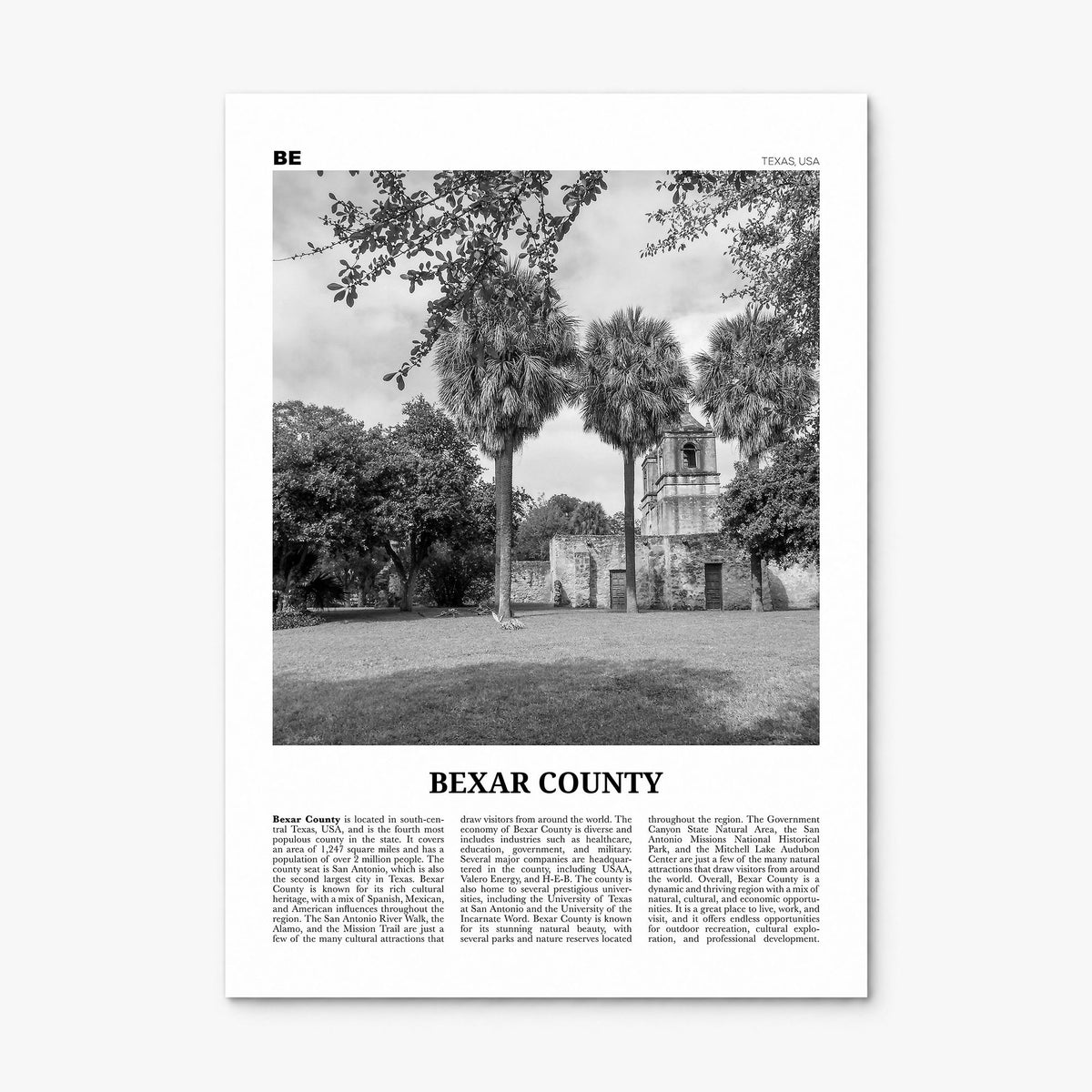 Bexar County Newspaper Poster, print only (unframed)