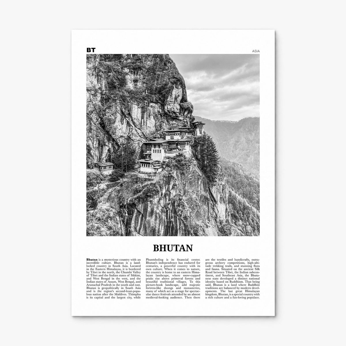 Bhutan Newspaper Poster, print only (unframed)