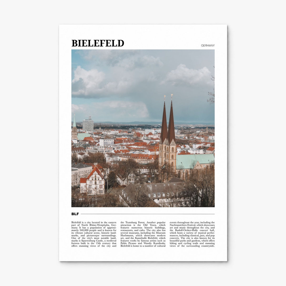 Bielefeld Travel Poster, print only (unframed)