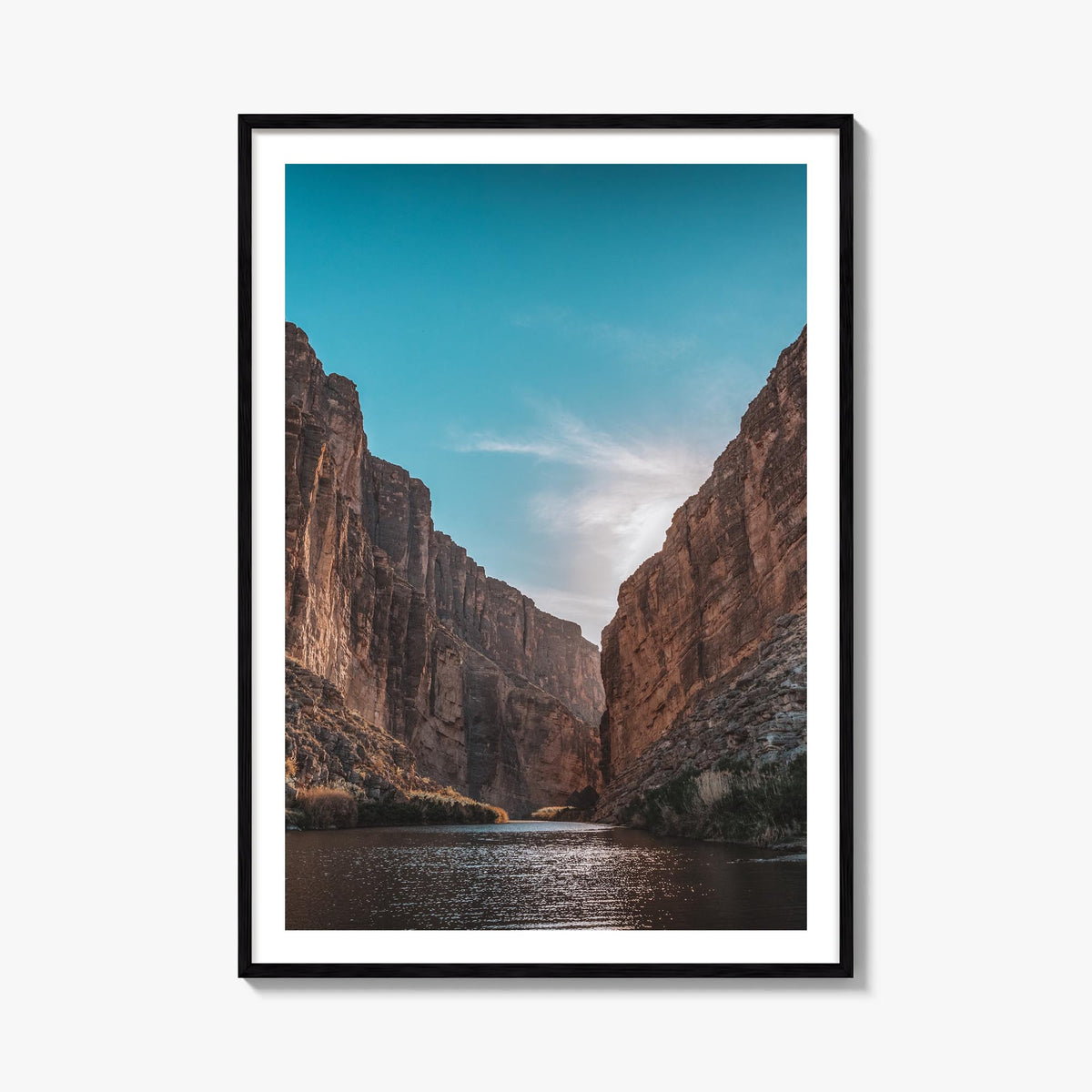 Big Bend National Park colorful photo poster of Texas, USA – vertical wall art, unframed print shown in interior mockup