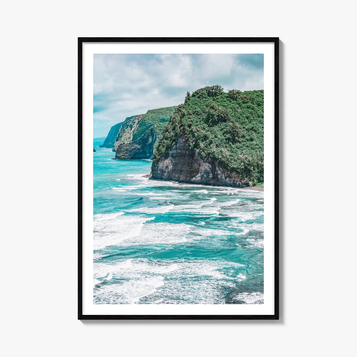 Big Island colorful photo poster of Hawaii, USA – vertical wall art, unframed print shown in interior mockup