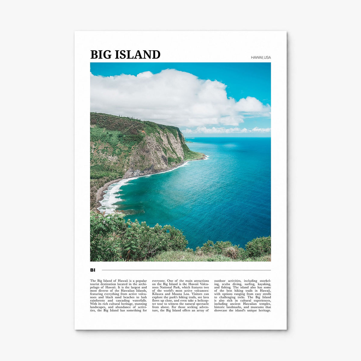 Big Island Travel Poster, print only (unframed)