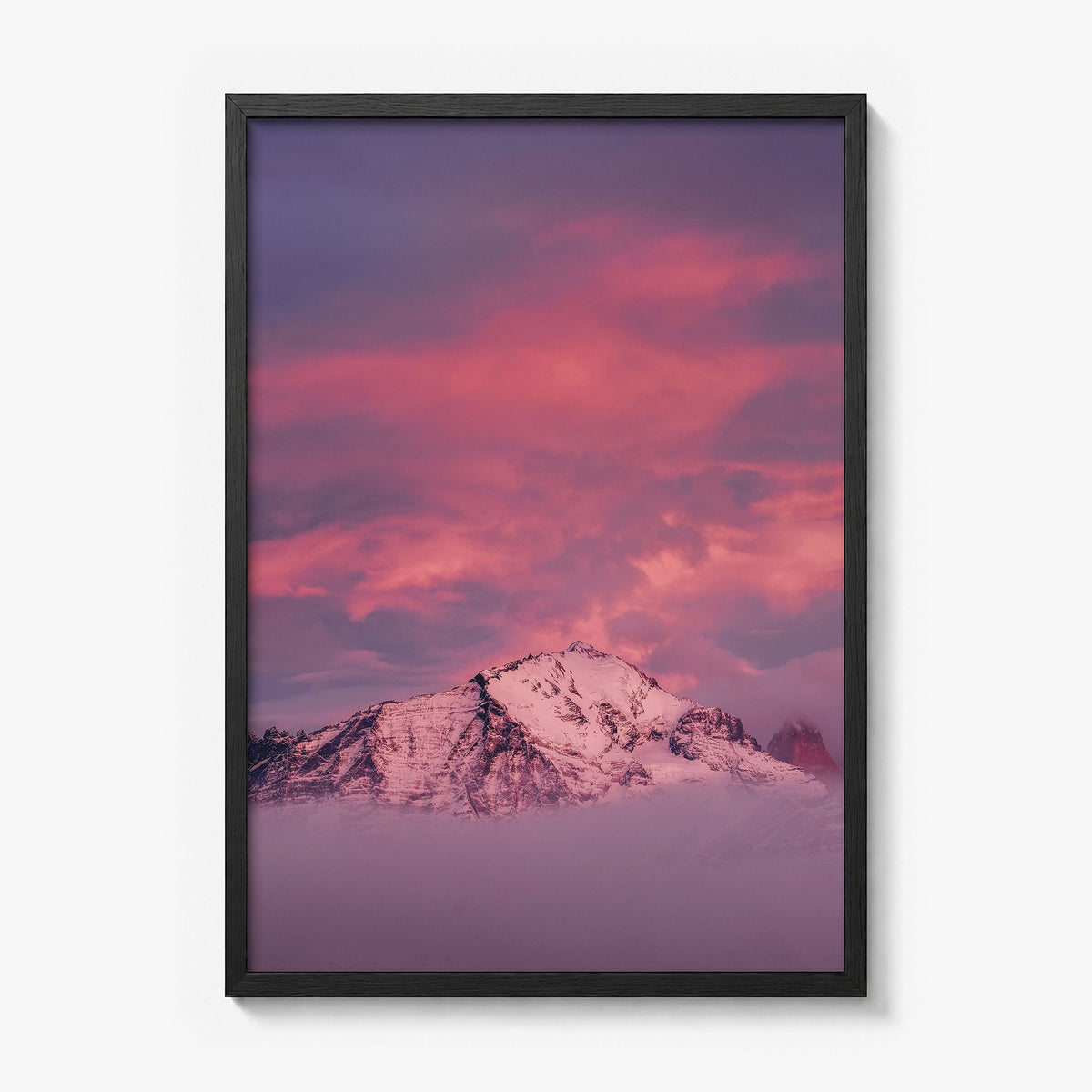 Big Sky Photo No 2 Poster in a black wood frame, full image (no border)