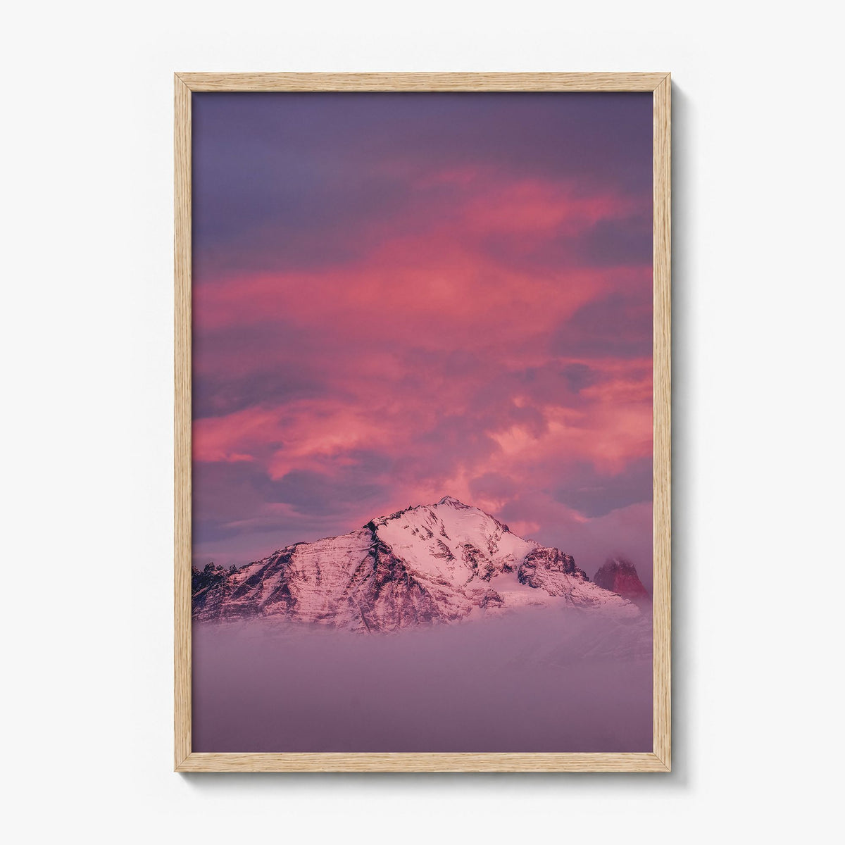Big Sky Photo No 2 Poster in a natural wood frame, full image (no border)