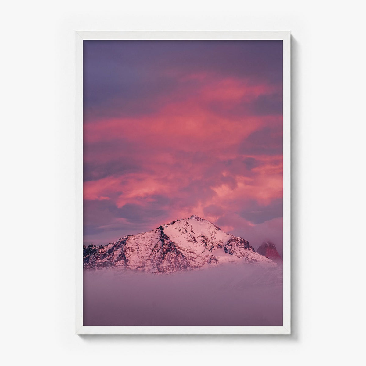 Big Sky Photo No 2 Poster in a white wood frame, full image (no border)