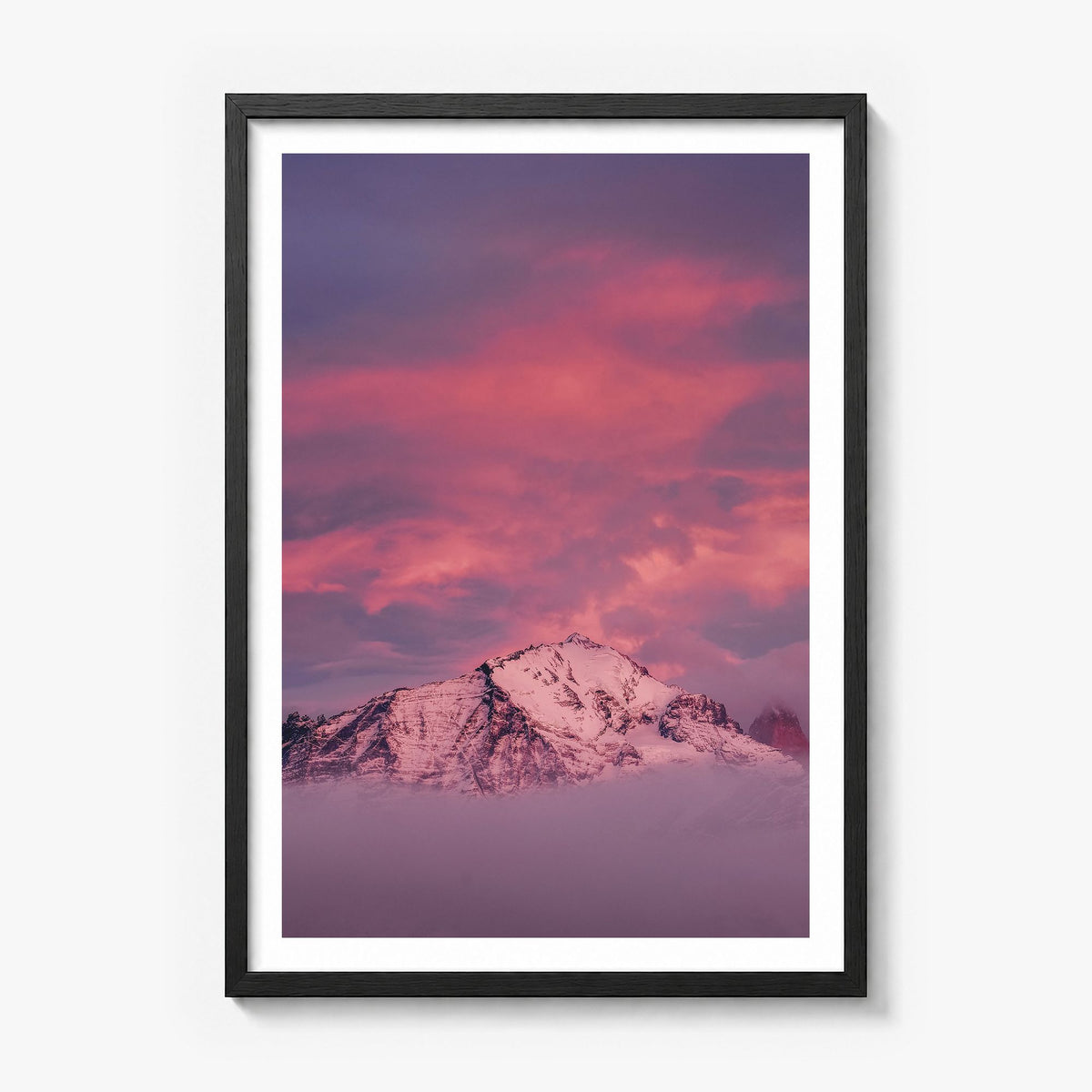 Big Sky Photo No 2 Poster in a black wood frame, white border
