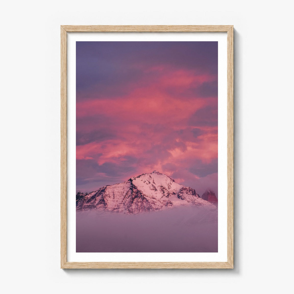 Big Sky Photo No 2 Poster in a natural wood frame, white border